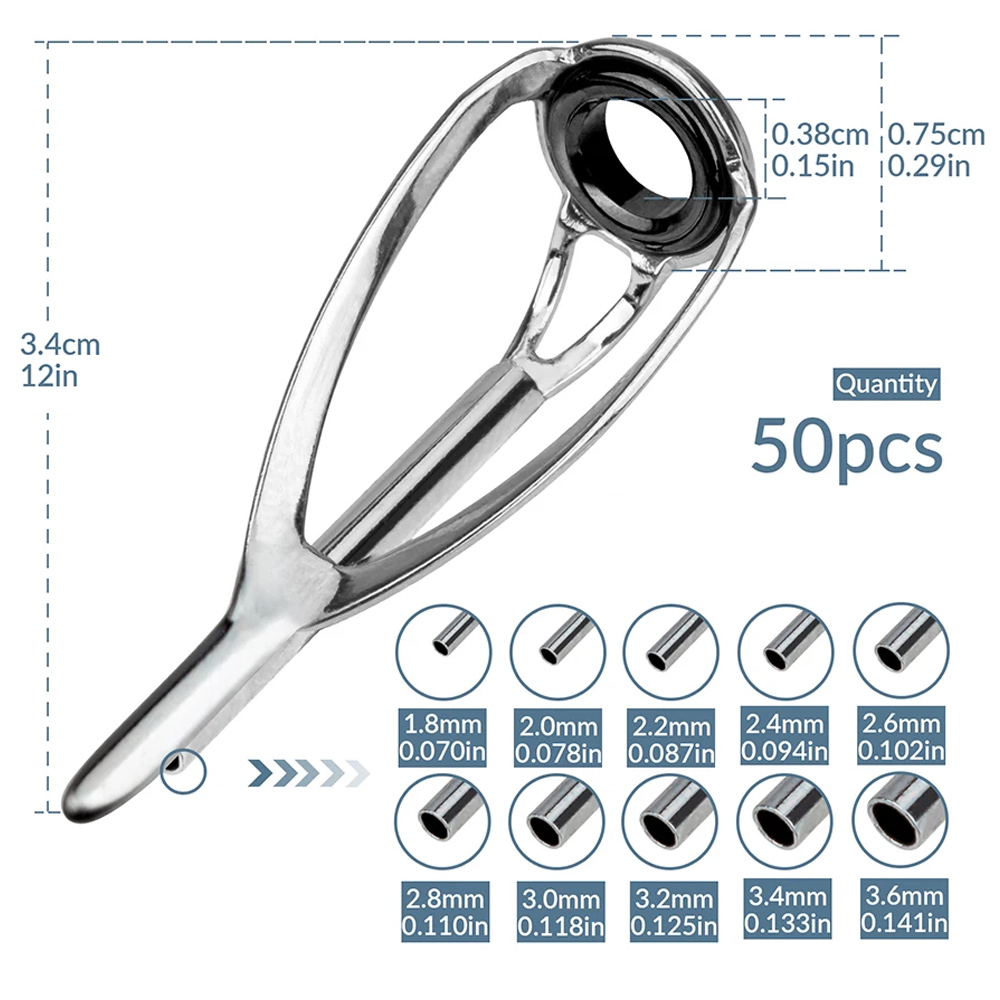 Fishing Rod Tip Replacement - THKFISH 50pcs Fishing Rod Guides Tips