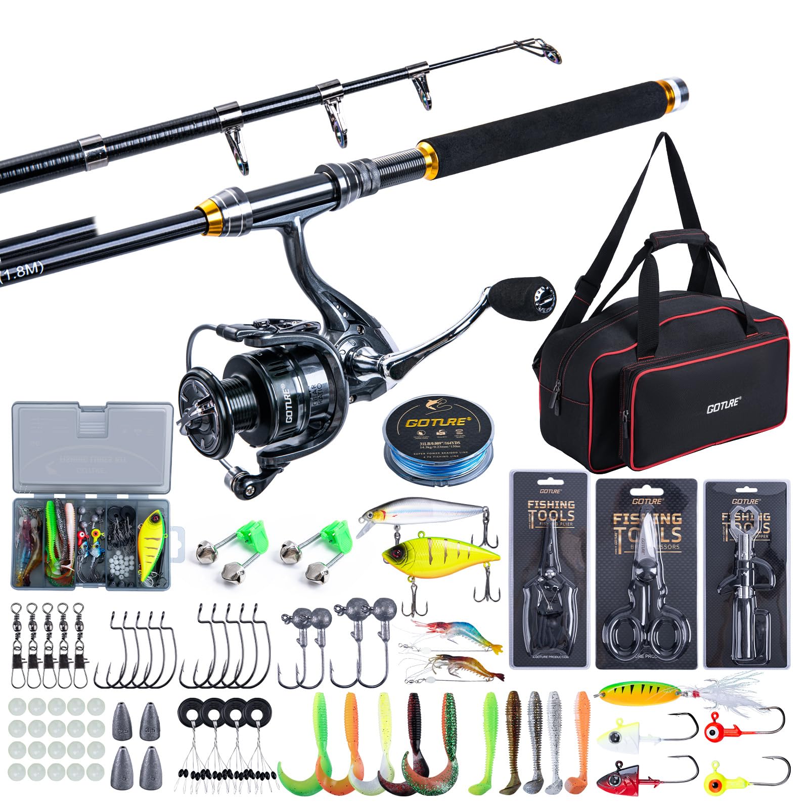 Fishing Rod Combo - Goture Fishing Telescopic Rod and Reel