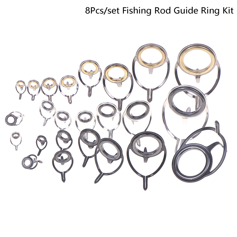 8Pcs Fishing Tackle Stainless  - Fishing Rod Guide Replacement 评论和价格