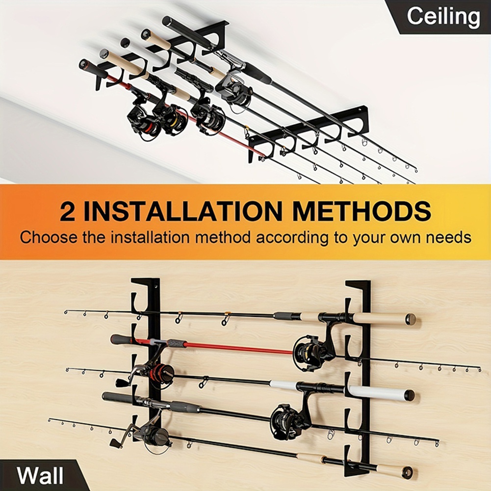 B48B-Wall/Ceiling Mount Fishin - Fishing Rod Rack 评论和价格