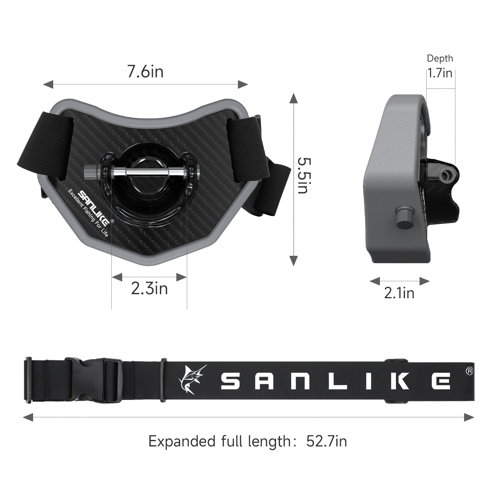 SANLIKE Fishing Fighting Belt  - Fishing Rod Carbon Fiber 评论和价格