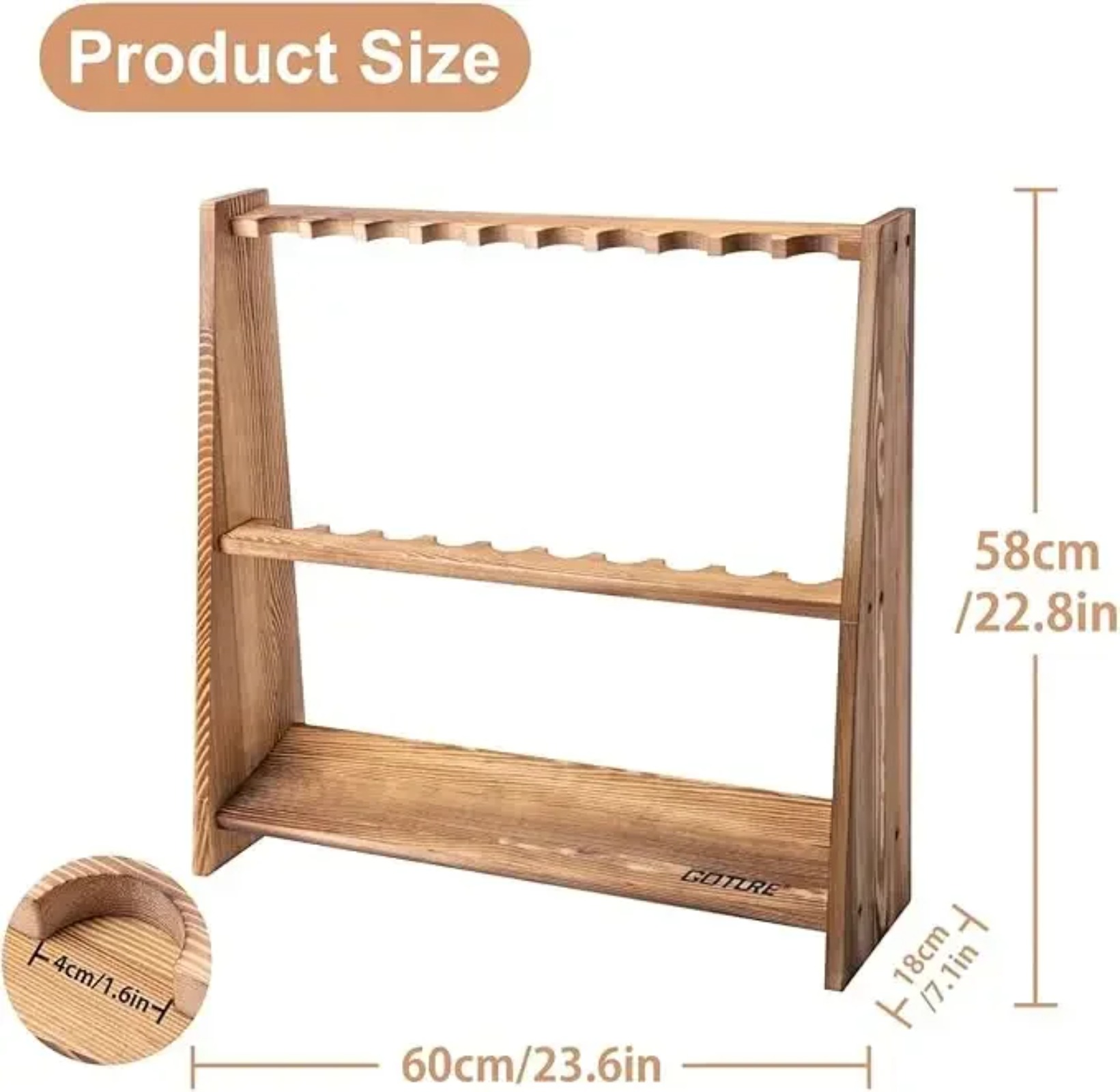 Goture Carbonized Pine Wood Fi - Fishing Rod Rack 评论和价格