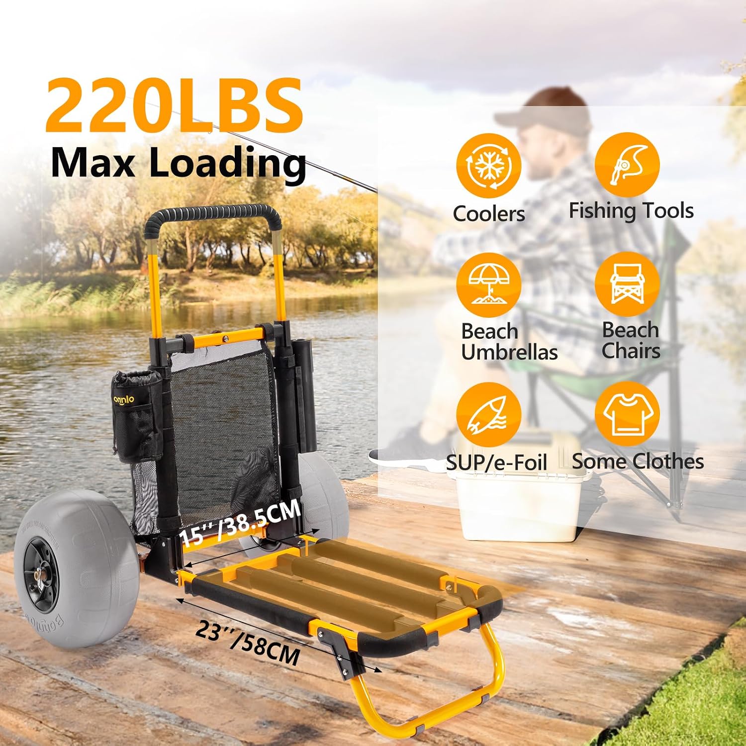 Bonnlo Beach Fishing Cart, Bea - Fishing Rod Holder 评论和价格