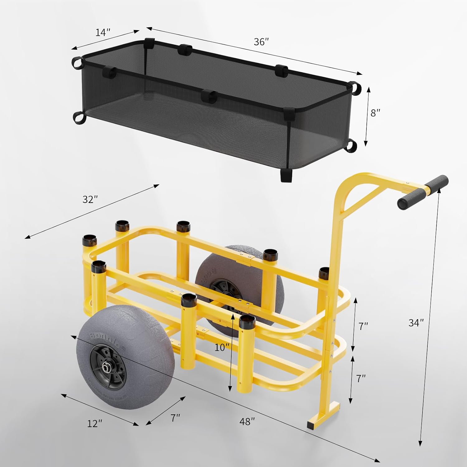 Rolling Fishing Cart Outdoor B - Fishing Rod Holder 评论和价格
