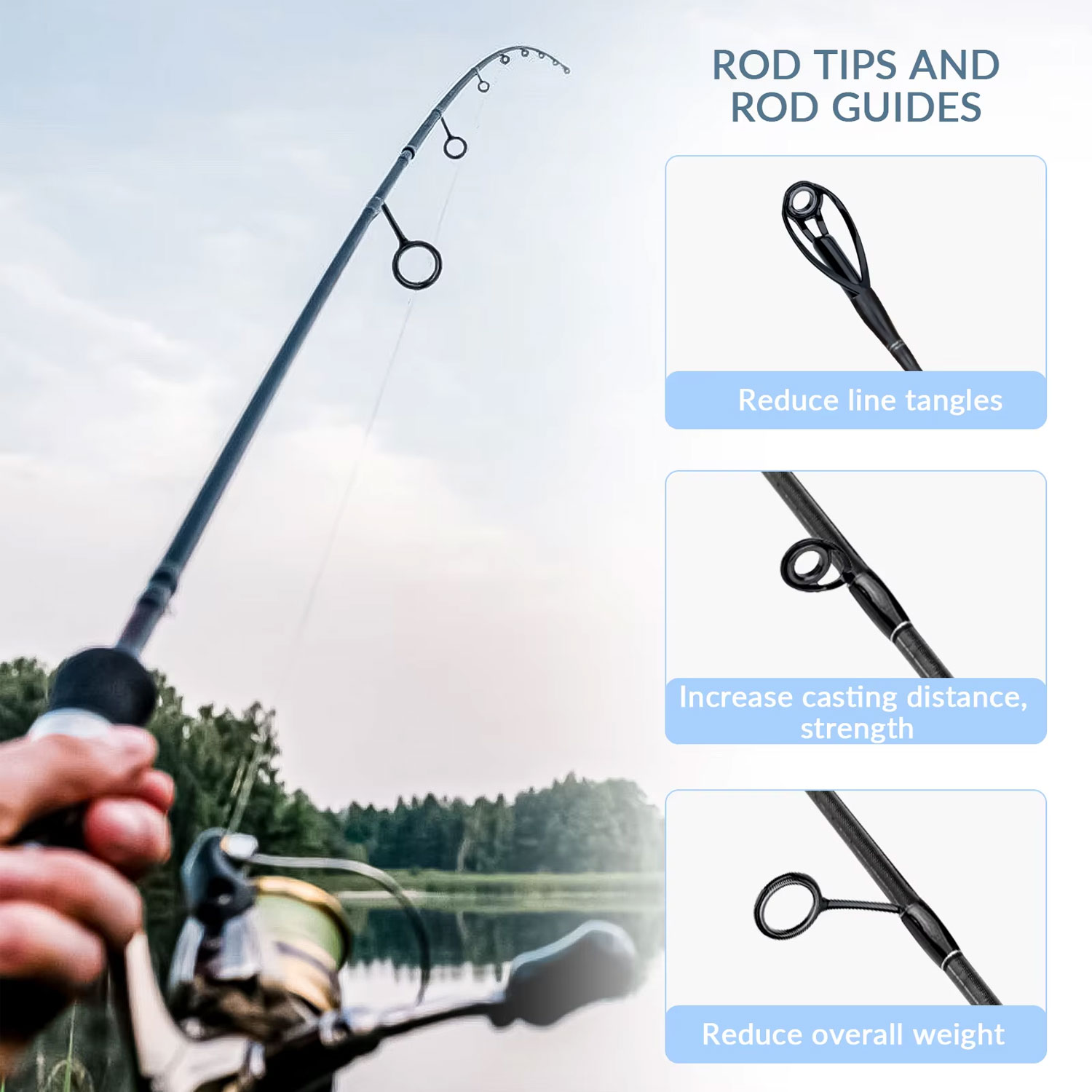 40pcs Colorful Fishing Rod Gui - Fishing Rod Tip Replacement 评论和价格